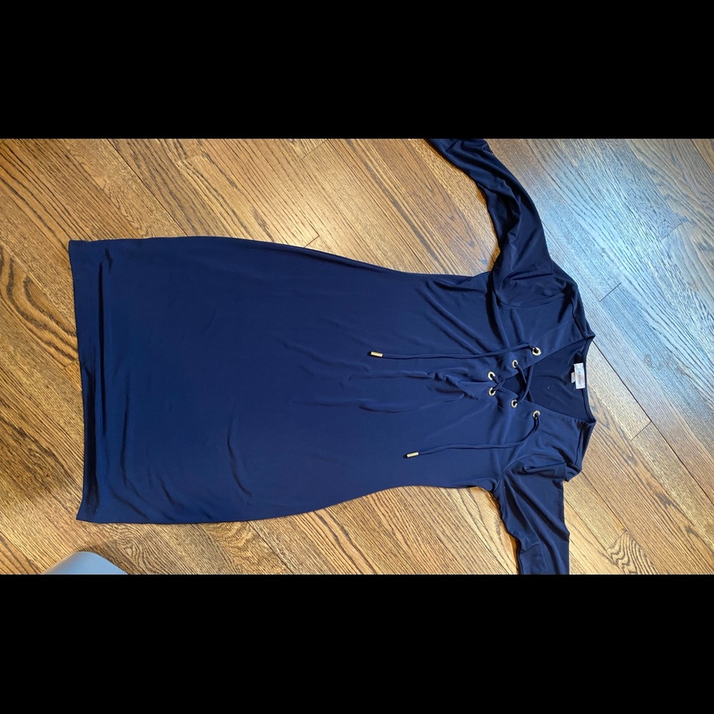Calvin Klein 3/4 sleeve tie front dress